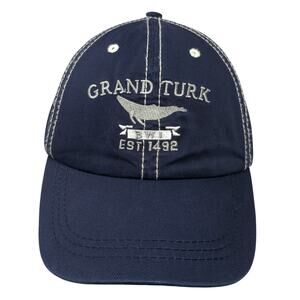 Grand Turk BWI Est. 1492 Strapback Baseball Cap Blue One Size Caribbean Outpost